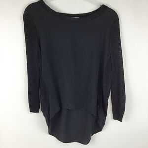 Two by Vince Camuto Black Silk Shirt | XS